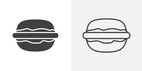 Burger icon flat and simple set design