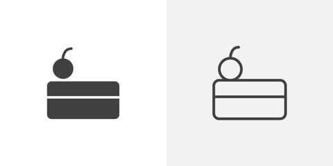 Cake icon flat and simple set design