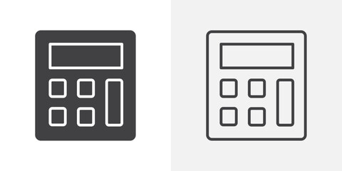 Calculator icon flat and simple set design