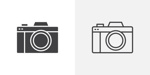 Camera icons flat and simple set design
