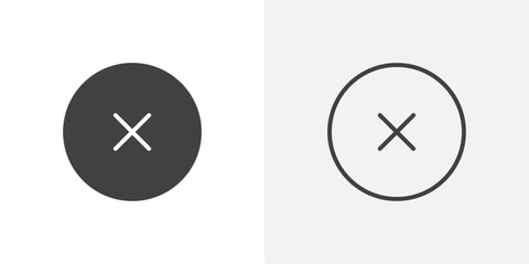 Cancel icon flat and simple set design