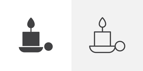 Candle icon flat and simple set design