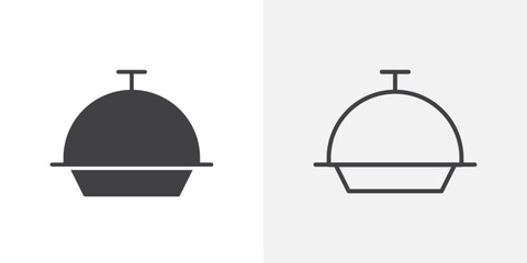 Cloche food icon flat and simple set design