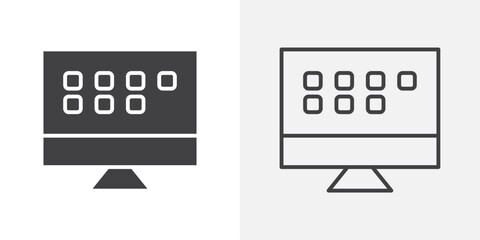 Desktop icon flat and simple set design