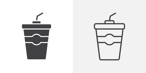 Drink icon flat and simple set design