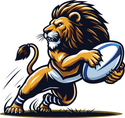 lion playing rugby