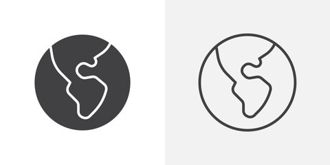 Earth icon flat and simple set design
