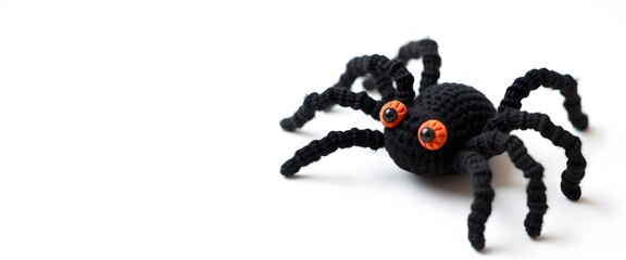 Crochet Spider Doll, Handmade on White Background