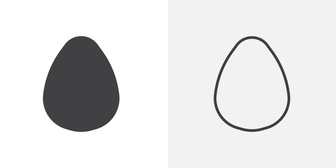 Egg icon flat and simple set design