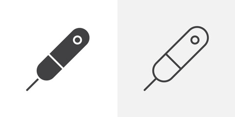 Electronic pen icon flat and simple set design