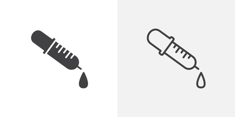 Eye dropper icon flat and simple set design