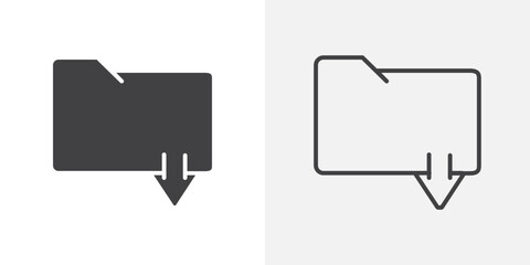 Fototapeta premium Folder download icon flat and simple set design