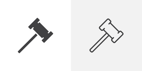 Hammar icon flat and simple set design