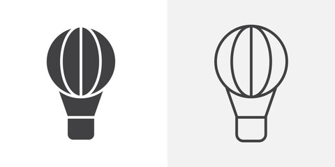 Fototapeta premium Hot air balloon icon flat and simple set design