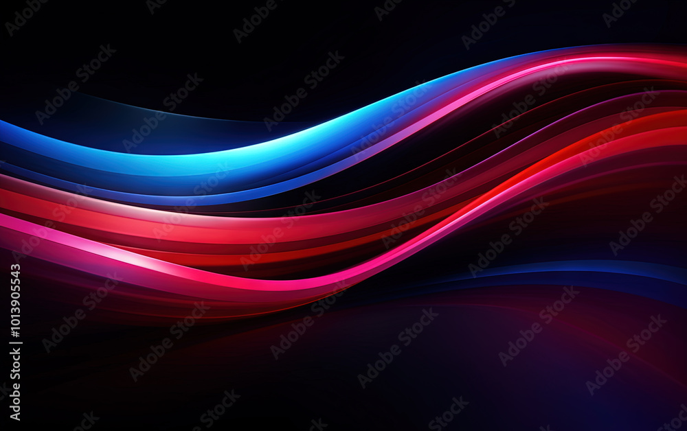 Aufkleber vibrant abstract blue and red waveform with fluid motion and colorful gradients.