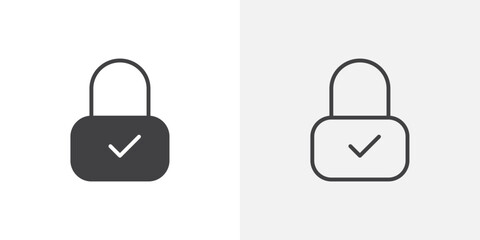 Locked icon flat and simple set design