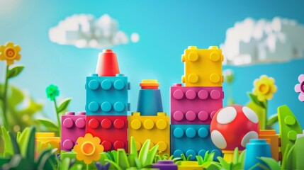 Kids toys constructor illustration generated by ai