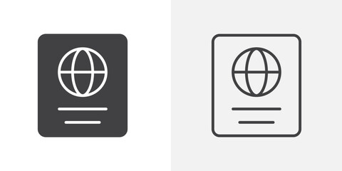 Passport icon flat and simple set design