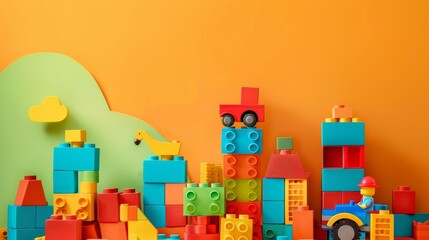 Kids toys constructor illustration generated by ai