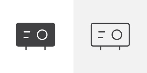 Projector icon flat and simple set design