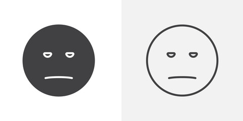 Sad icon flat and simple set design