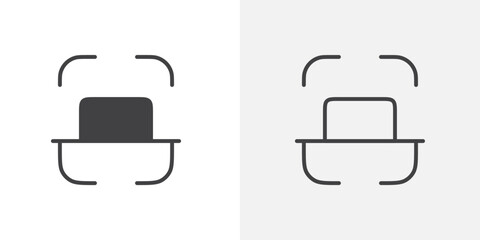 Scanner icon flat and simple set design