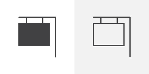 Sign board icon flat and simple set design