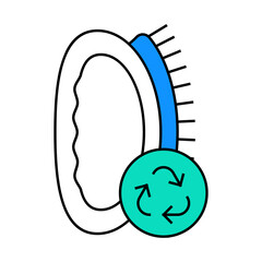 brush zero waste line icon vector. brush zero waste sign. isolated symbol illustration