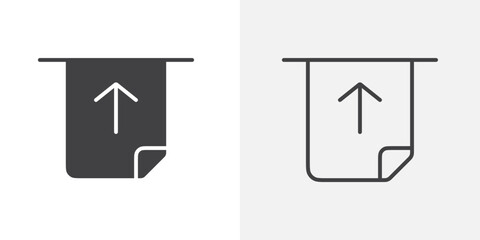 Upload list icon flat and simple set design