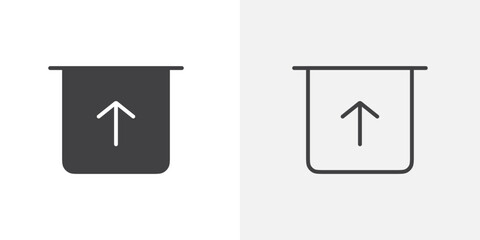 Upload list icon flat and simple set design