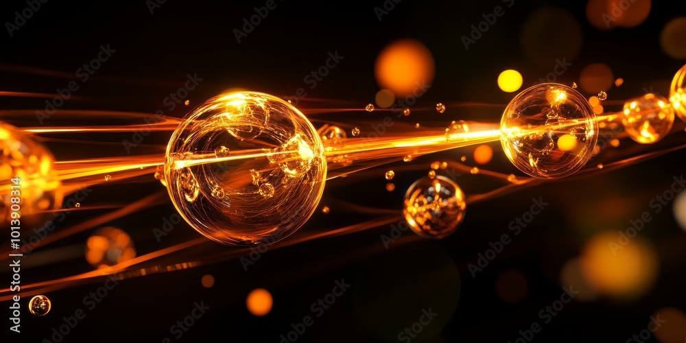 Aufkleber Molecular Simulation Visualization: Create an image of a molecular dynamics simulation in progress, showcasing the movement of atoms and molecules over time.