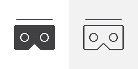 Virtual reality icon flat and simple set design