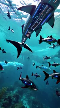 Exploration sous-marine avec poissons robotiques