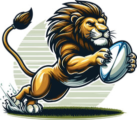 lion playing rugby