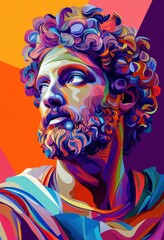 vibrant pop art portrait in bold colors