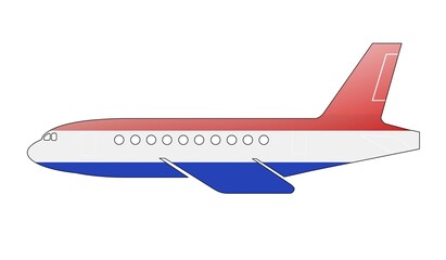 The Netherlands flag painted on the silhouette of a aircraft. glossy illustration