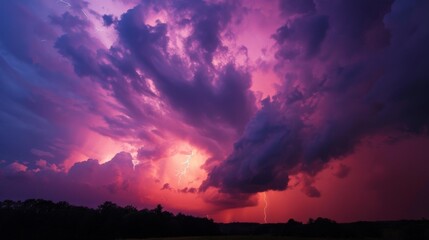 Fototapeta premium Storm sky clouds landscape illustration generated by ai