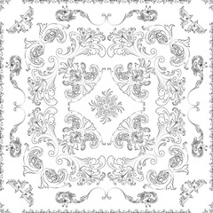 Hand drawn seamless floral pattern on a white background, vector textile template