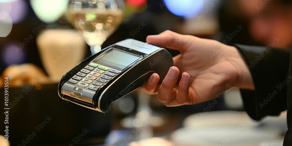 Aufkleber digital payments: illustrate various forms of digital payments being made in a cafe, such as contact