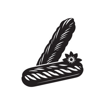 recommend clip art: Eclairs silhouette on white background
                    