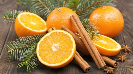 tangerines, cinnamon sticks