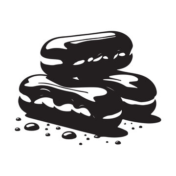 recommend clip art: Eclairs silhouette on white background
                    
