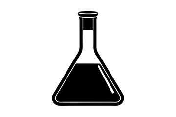 Chemistry Flask | vector silhouette illustration on white background