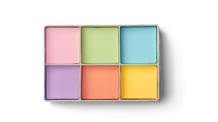 Paint tray made of watercolor, isolated, transparent background. png