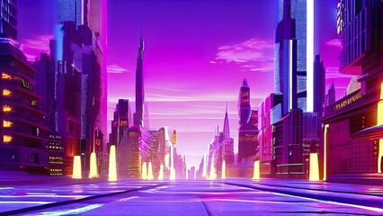 Obraz premium AI generated visual journey through a morphing cityscape