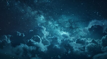 Night sky with stars and clouds. Ilustration generated by ai