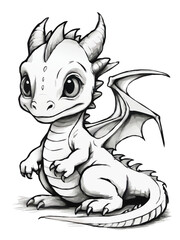 little dragon, sketch vector