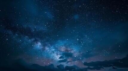 Night sky with stars and clouds. Ilustration generated by ai