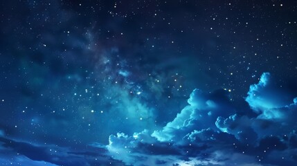 Naklejka premium Night sky with stars and clouds. Ilustration generated by ai