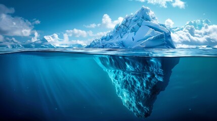 Iceberg front view iillustration generated by ai